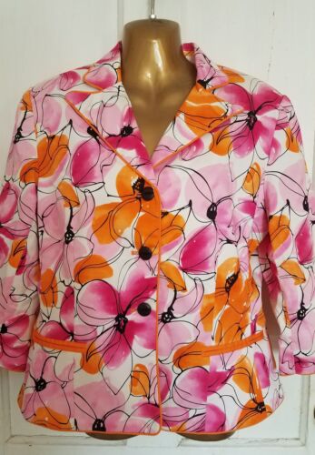 Ladies Jacket Blazer by Designer Chadwick's Size 12 Spring Floral - Afbeelding 1 van 7