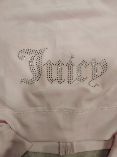 Neu mit Etikett! JUICY COUTURE Velour Bling Trainingsanzug Hoodie & Hose Soft Glow Pink Gr. L - Bild 6 von 10