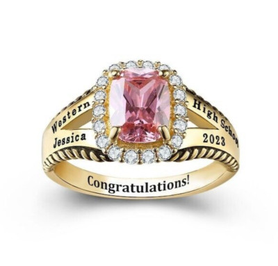 Personalized High School Class Ring Gift For Women's Style Collection 925 Silver