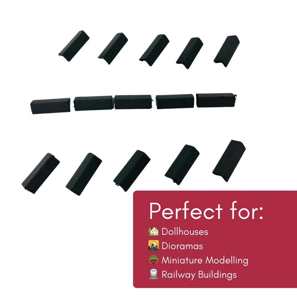 Dolls House 1:24th Scale 15 x Miniature Angled Ridge Roof Tiles Slate Grey - Image 3 of 4