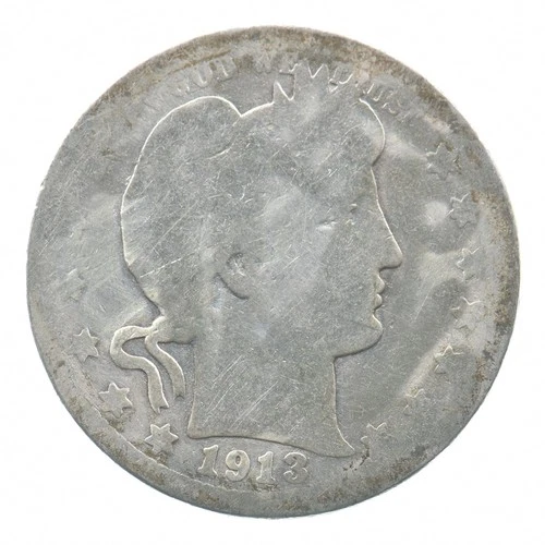 BETTER 1913-D Liberty Barber 90% Silver US Quarter *114