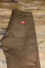 Dickies Men's Workwear Pants Carpenter 34x32 Brown Solid Cotton EXC Condition