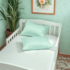 2 Pack Satin Toddler Pillowcases 13x18 Silky Soft Baby Hidden Zipper