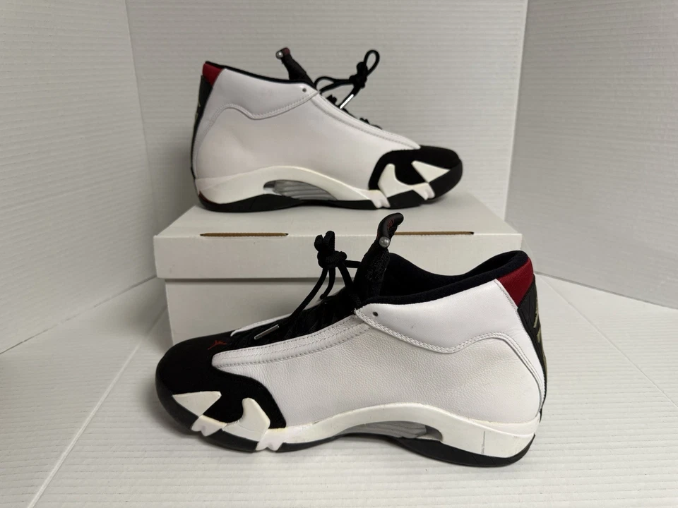 10.5 码 - Air Jordan 14 复古 2014 黑色鞋头麂皮绒皮革 (487471-102) — 第 2/4 张图片