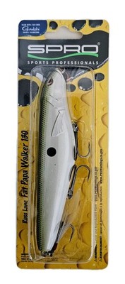 Spro Russ Lane Fat Papa Walker 130 Topwater Lure 7/8 oz, 5.1'' Natural Herring 