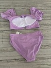 NWT - Andy & Evan Girls Purple Texture Puff Sleeve Two-Piece Swimsuit Sz L 12/14 — photo 3