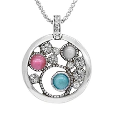 Controse Silver Plated Glimmering Gears Necklace