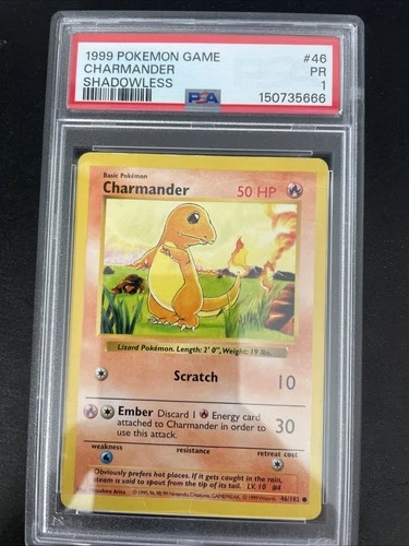 Pokémon Charmander Shadowless PSA 1