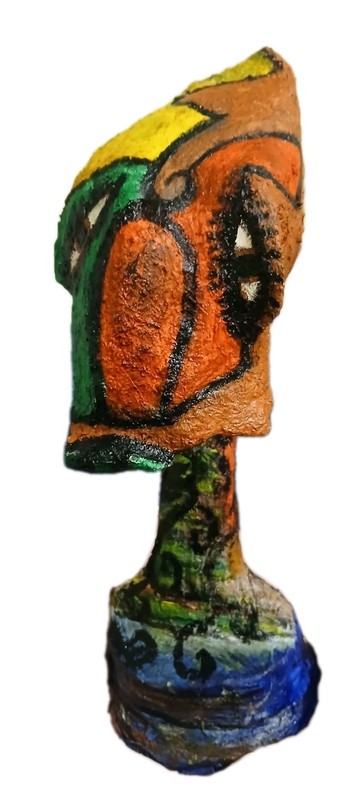 Paper Mache Monster Head Art Display Decor Unique Handmade