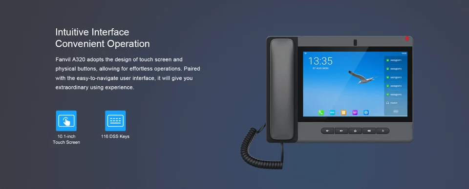 Fanvil A320 安卓触摸屏 IP 视频控制台手机 — 第 3/3 张图片