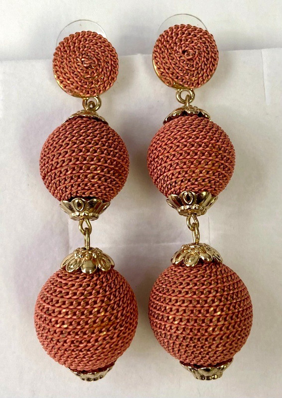 QVC The Shailene - Graduated Sphere Drop Earrings Coral