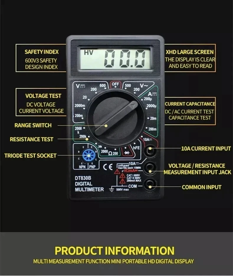 Digital Multimeter AC/DC Tester Meter Messgerät - Bild 2 von 4