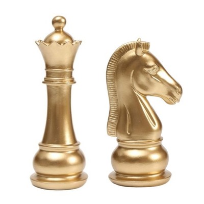 Chess Queen Knight Sculpture Collectible Figurines Table Ornament Home Decors