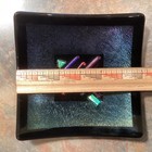Dichroic Fused Art Glass Green Iridescent 6” Square Trinket Dish Decor — photo 6