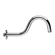 Braccio Doccia Curvo In Ottone Pesante Cromato - Cm 29