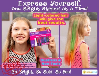 Bright Seed Hair Chalk 6 Colors Washable Temporary Paint for Girls Kids