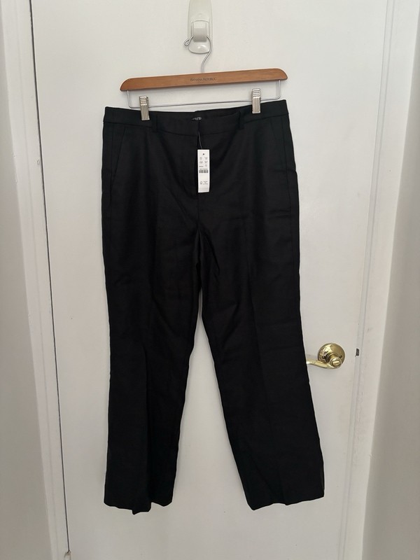 J.CREW Kaya Pant Stretch Linen Blend SZ 8 Black CI425