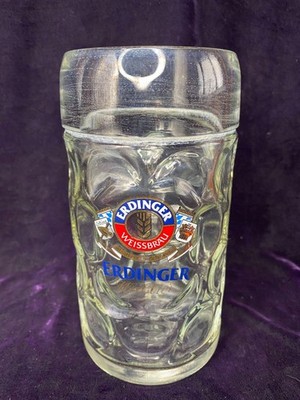 Erdinger Weissbräu 1L German Beer Stein Glass Mug With Handle