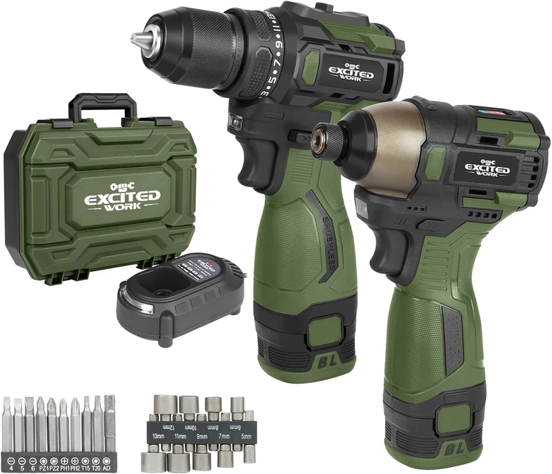 17V Brushless Cordless Drill and Impact Driver Set