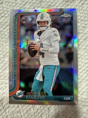 2025 Quinn Ewers Topps Football Chrome Rookie Refractor #316 RC Miami Dolphins