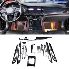 For Cadillac CT6 2016-2020 ABS Carbon Fiber Full Interior Decoration Cover Trim