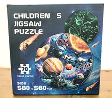 NEW Solar System Jigsaw Puzzle 70 pc Glow in Dark Kids Educational Space 22"x22"