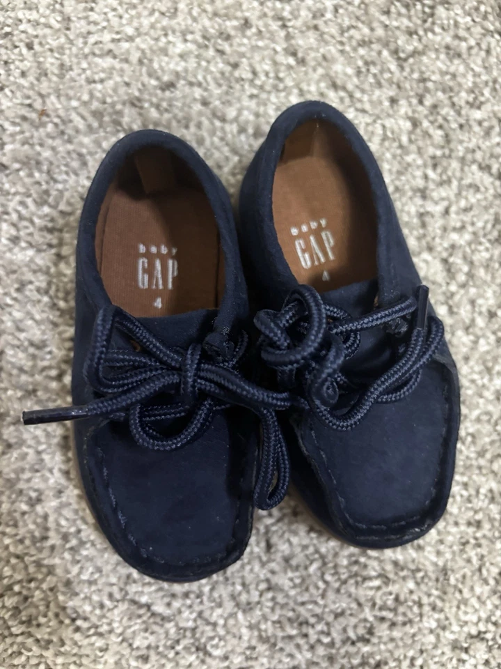 Baby Gap Size 4 Toddler Boy Shoes Lace Up Blue Dress Shoe - Image 2 of 3