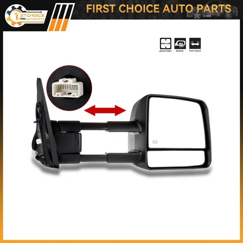 Mirror For 2007-2017 Toyota Tundra Passenger Side Power Heated Turn Signal Black