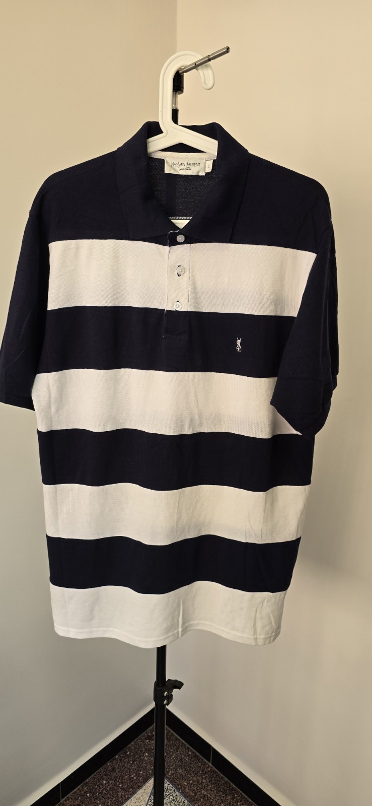 polo yves saint laurent a righe taglia L