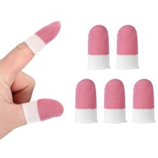 Mobile Gaming Finger Sleeve, 5 Pack Controller Finger Thumb Sleeve, Pink/White