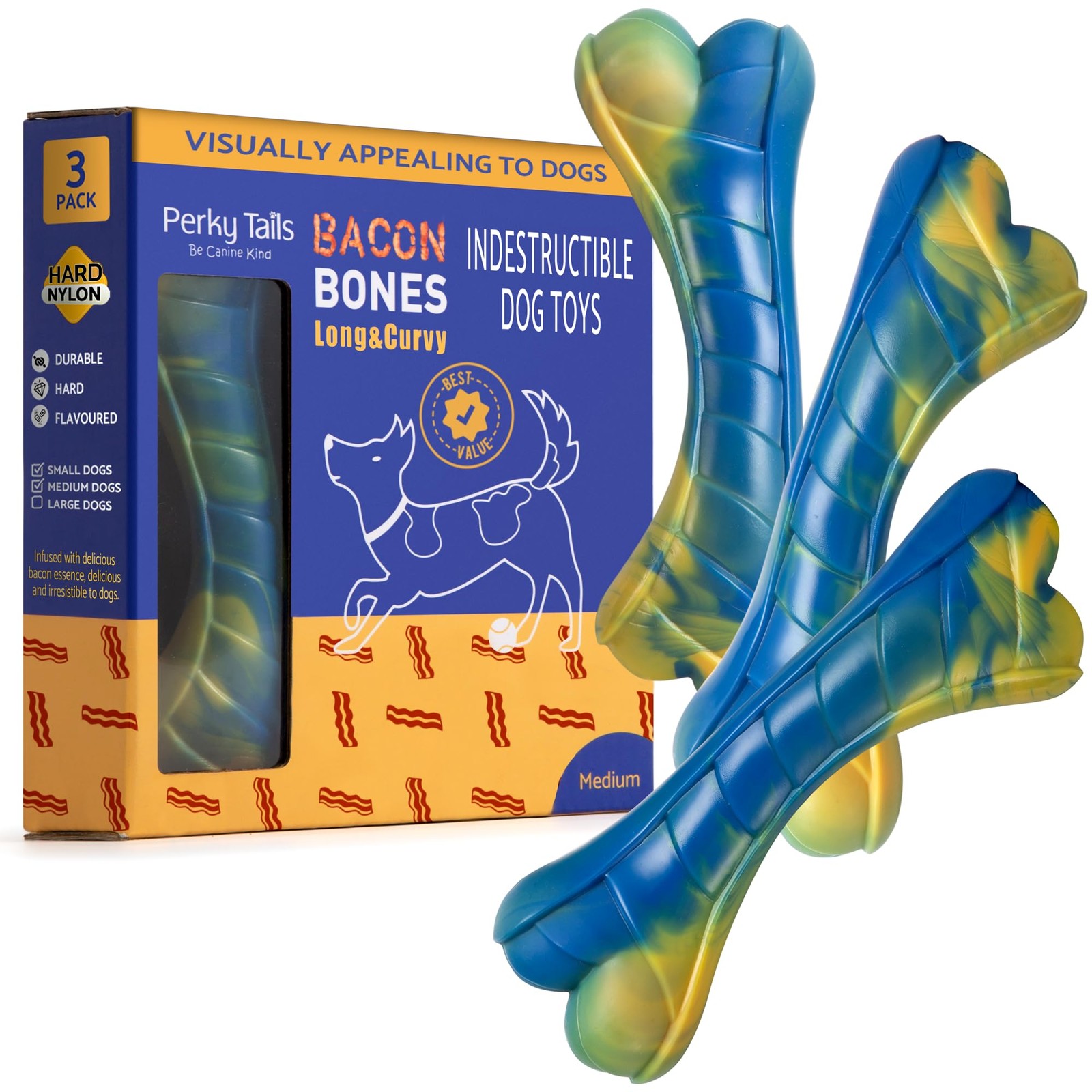 Perky Tails – Almost Indestructible Dog Toys for Small to Medium Dogs –