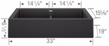 Blanco Vintera 33 Silgranit Apron Front Farmhouse Kitchen Sink Anthracite