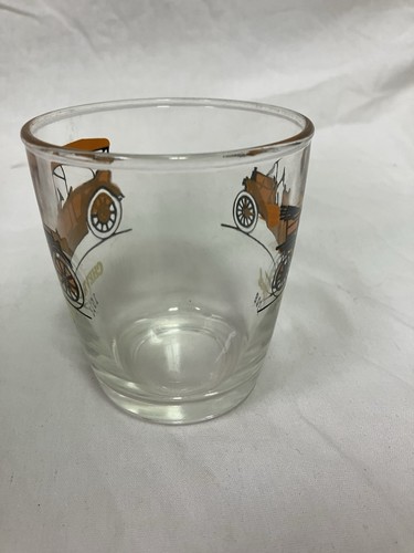 Vintage Anchor Hocking Antique Car Cocktail Drinking Glass 1908 Ford 1913 Chevy - Picture 2 of 5
