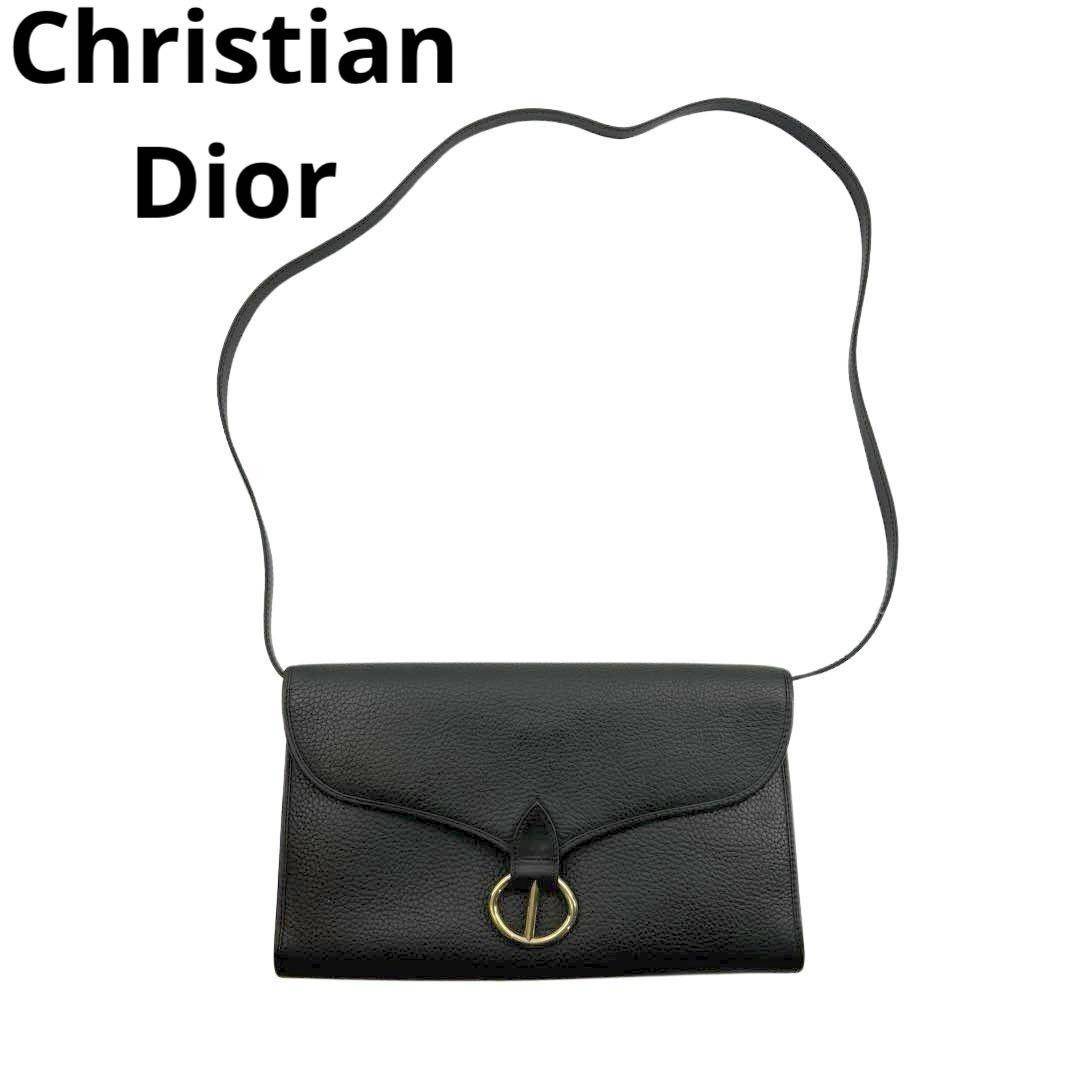 Vintage Christian Dior Black CD Logo Shoulder Bag Pre-Owned