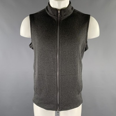 PETER MILLAR Größe M Grau Heather Polyester Mischung Doppel Reißverschluss Weste