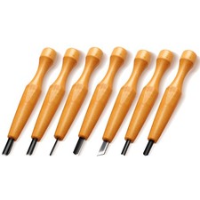 7 PCS Wood Carving Tools Set Linoleum Hand Knife Chisel Gouge DIY Print Kit