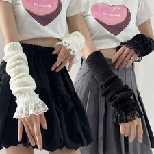 Fingerless Arm Warmers Long Sleeve Knit Gloves for Women Girls Winter Warmth Pro