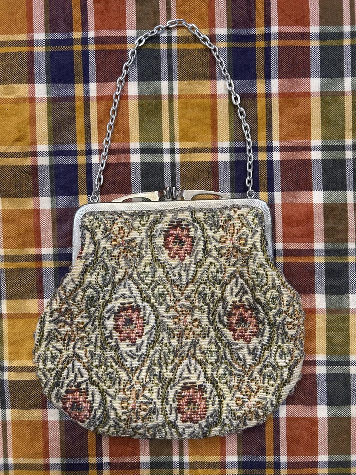 Винтажный 1960-х Walborg белый кремовый винтажный бисером сумка маленький клатч - Изображение 2 из 4