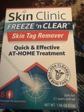 Skin Clinic Freeze 'n Clear Skin Tag Remover - Cryogenic Kit with 8 Precision-Ti