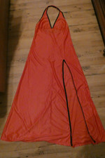 Nachthemd Neglige 70er Jahre Rot Schritt offen Vintage