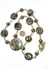 Gold and Black Tone Striped Beaded Necklace & Earrings 115g — photo 3