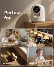 Smart Cameras for Home Security 2K 360 Pan-Tilt Pet Dog Baby Monitor Camera US