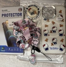 Funda de teléfono Hello Kitty, imán, protector de vidrio, cordón para iPhone 13 ProMax