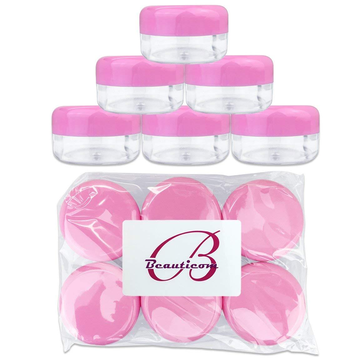 Beauticom 3g/3ml  0,1 Fl Oz  Barattoli Di Plastica Trasparenti Rotondi Con Tappo Rotondo L~p113365097