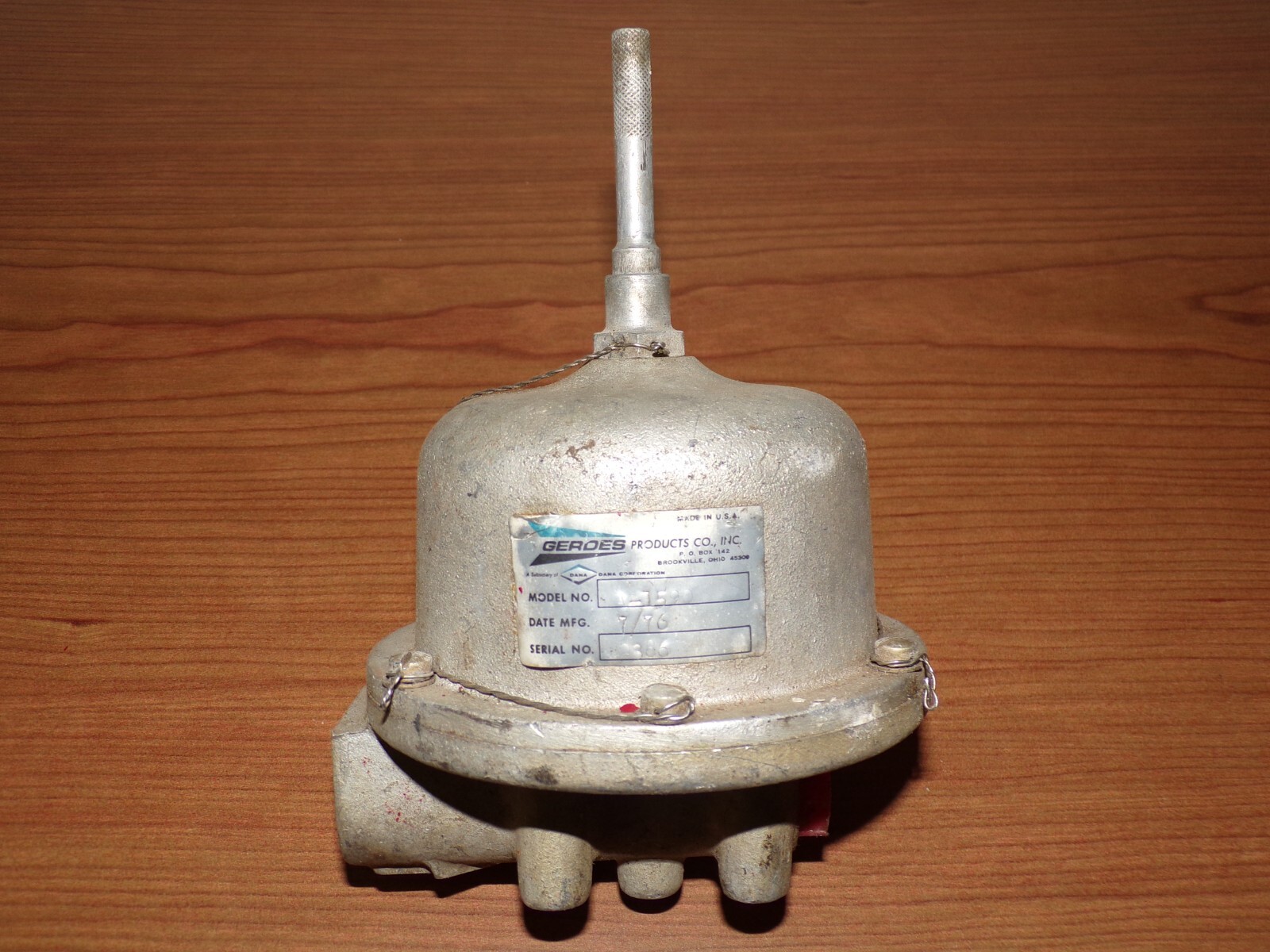 Gerdes Products Aircraft Bell Valve A-1590
