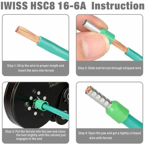 HSC816-6 0.08-16mm2 Crimping Tools Pliers Mini Clamp Ferrule Crimping Tool - 第 3/6 張圖片