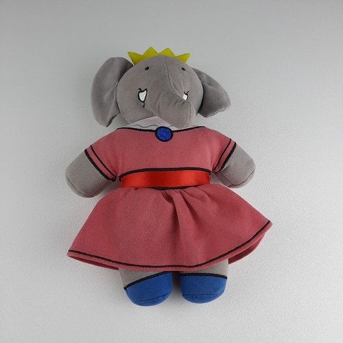 Babar Yottoy Queen Celeste Elephant Plush Stuffed Animal 10" wearing Pink Dress - Picture 8 of 9