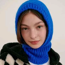 Winter Warm Snood Collar Knitted Hat Hooded Scarf Beanie Cap Balaclava Hat