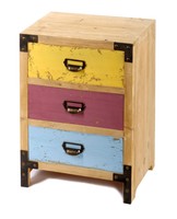 Shabby Chic Wooden 3 Multi-coloured Drawers Distressed Cabinet Metal Handles Shabby Chic Wooden 3 Multi-coloured Drawers Distressed Cabinet Metal Handles
