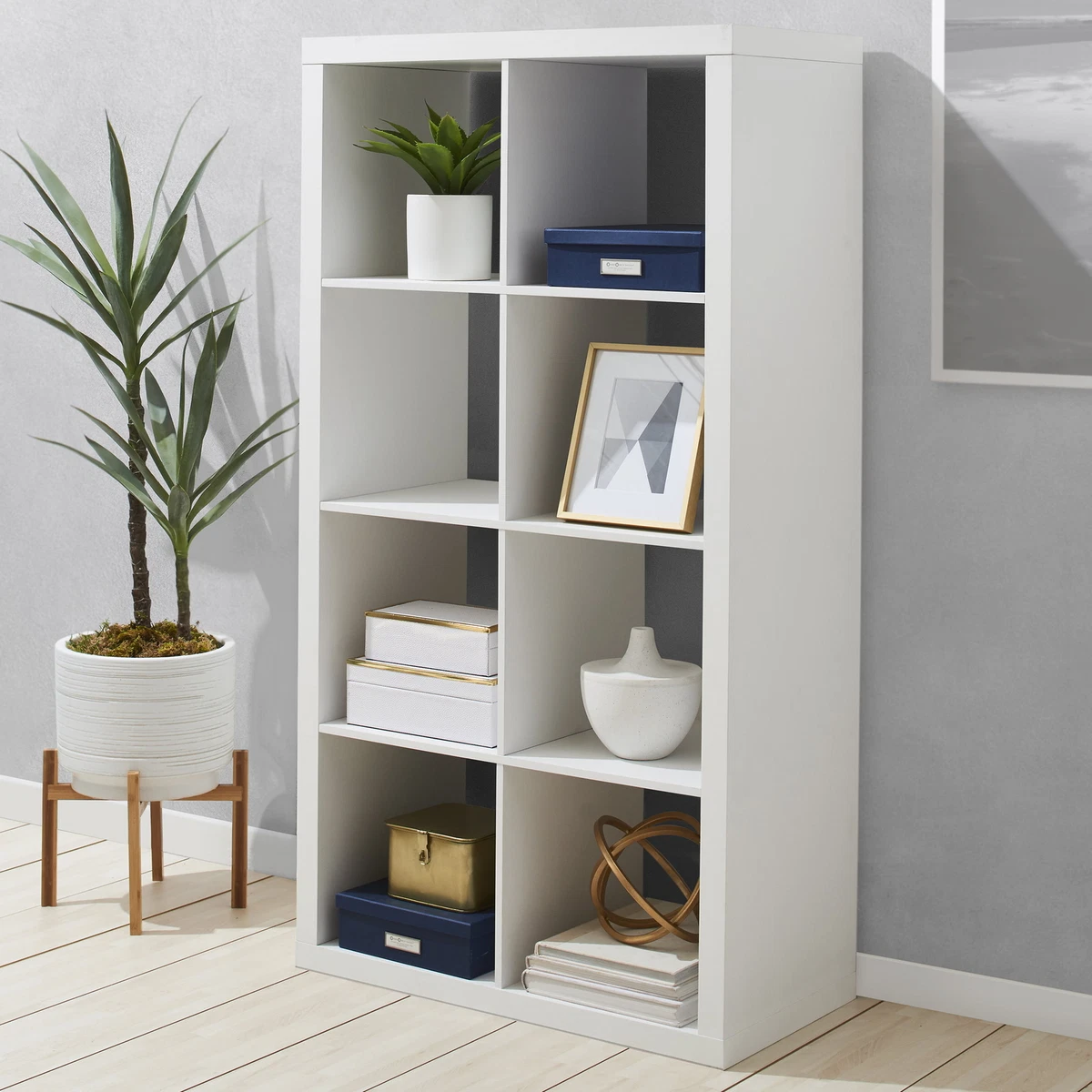 8-Cube Organizer Unit Shelves Storage Modern Bookcase TV Stand Furniture  White | eBay